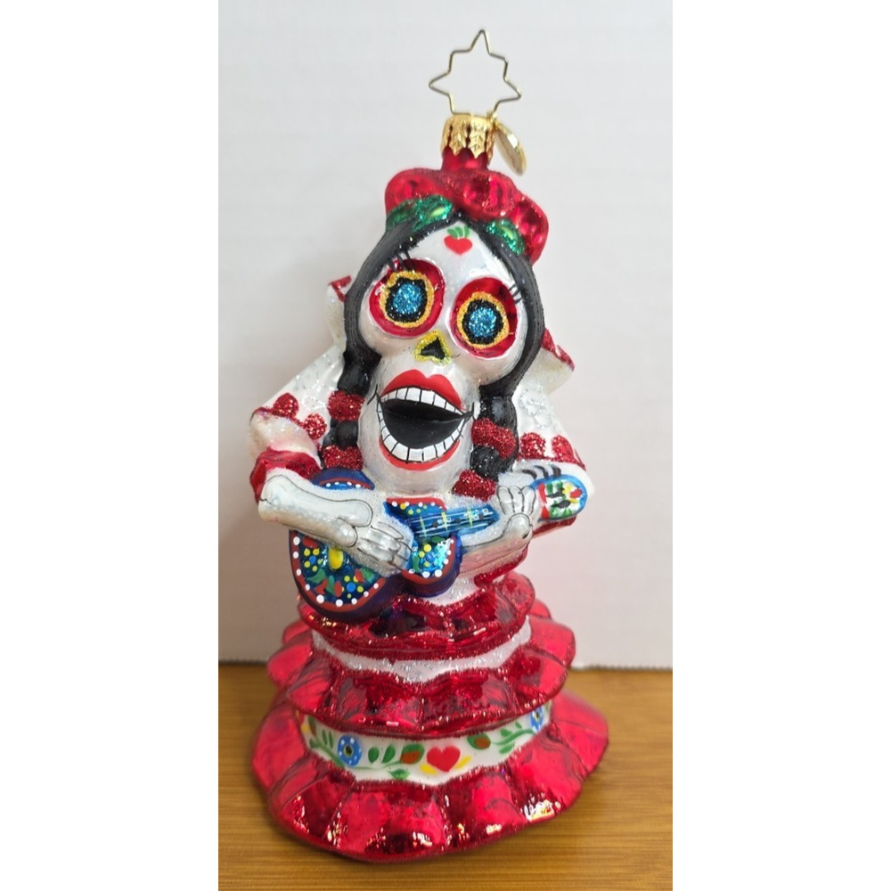 Christopher Radko - Spooky‎ La Catrina #1020707 Skull Playing Guitar